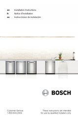 Bosch SHP878ZD5N Installation Instructions Manual