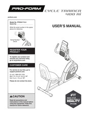 Icon PRO FORM CYCLE TRAINER 400 Ri Manuals ManualsLib