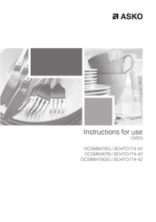 Asko OCSM8487B Instructions For Use Manual