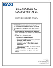 Baxi LUNA DUO-TEC 60 GA User's Information Manual