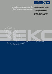 Beko EFC51533 W Installation, Operation & Food Storage Instructions