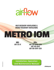 Airflow AIR 120-ERVR-ECM Installation, Operation And Maintenance Manual