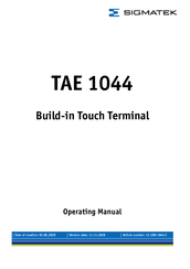 SIGMATEK TAE 1044 Operating Manual