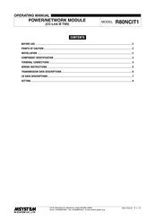 M-system R80NCIT1 Operating Manual