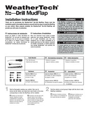 Weathertech No-Drill MudFlap 110107 Installation Instructions
