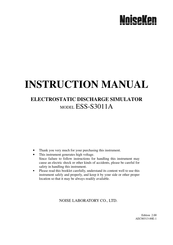 NoiseKen ESS-S3011A Instruction Manual