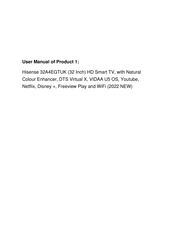 Hisense 32A4EGTUK User Manual