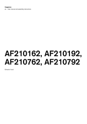 Gaggenau AF210192 User Manual And Assembly Instructions