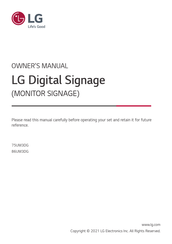 LG 86UM3DG Owner's Manual