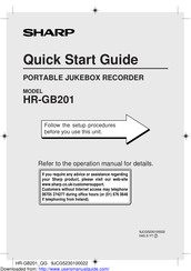 Sharp HR-GB201 Quick Start Manual