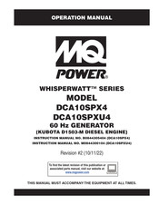 MQ Power WHISPERWATT DCA10SPX4 Operation Manual