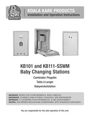 Koala Kare KB101 Series Installation And Operation Instruction Manual