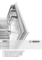 Bosch KDN64VW20N Operating And Installation Instructions