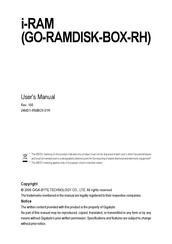 Gigabyte i-RAM GO-RAMDISK-BOX-RH User Manual