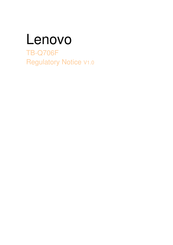 Lenovo TB-Q706F Regulatory Notice