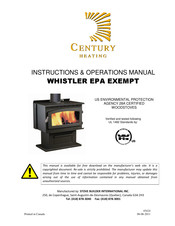 Century Heating WHISTLER EPA EXEMPT Instruction & Operation Manual