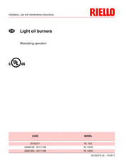 Riello RL 70/E Installation, Use And Maintenance Instructions