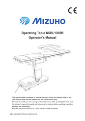 Mizuho MOS-1302B Operator's Manual