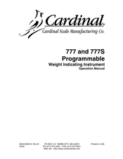 Cardinal 777 Operation Manual