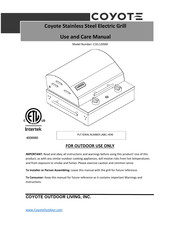 Coyote C1EL120SM Use And Care Manual