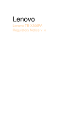 Lenovo TB-X306FA Regulatory Notice