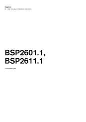 Gaggenau BSP2601 1 Series User Manual And Installation Instructions