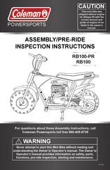 Coleman RB100-PR Assembly Instructions Manual