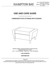 Hampton Bay CAMBRIDGE 65-17148B2 Use And Care Manual