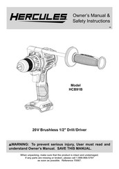 Hercules HCB91B Owner's Manual & Safety Instructions