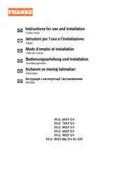 Franke FGL 6015 NR/IX Instructions For Use And Installation