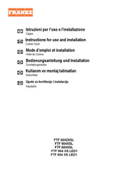 Franke FTF 904 XS LED1 Instructions For Use And Installation