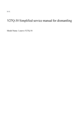 Lenovo Y27q-30 Simplified Service Manual