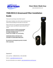 Clean Water Systems 7500-REV2.5 Installation Manual