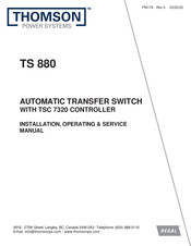 Regal Thomson Power Systems TS 880 Installation, Operating & Service Manual