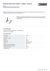 Phoenix Contact RAD-ISM-2400-ANT-OMNI-2-1-RSMA Manual