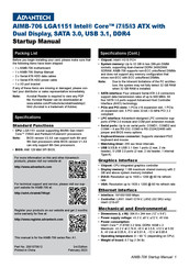 Advantech AIMB-706 Startup Manual