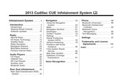 Cadillac CUE 2013 Instruction Manual