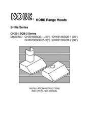 Kobe CHX9130SQB-2 Installation Instructions And Operation Manual