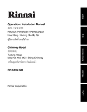 Rinnai RH-K609-GB Operation & Installation Manual