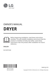 LG RH10V9 V2W Series Owner's Manual