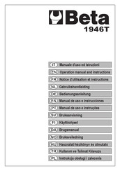 Beta 1946T Operation Manual And Instructions