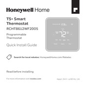 Honeywell Home RCHT8612WF2005 Quick Install Manual