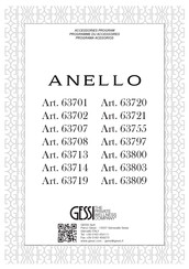 Gessi ANELLO 63721 Manual