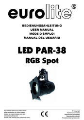 EuroLite LED PAR-38 RGB Spot User Manual