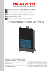 Palazzetti ECOMONOBLOCCO WT 78F N Installation And Maintenance Manual