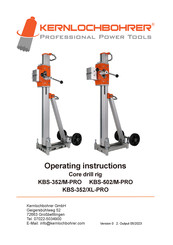Kernlochbohrer KBS-352/M-PRO Operating Instructions Manual