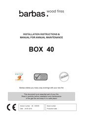 barbas BOX 40 Installation Instructions & Manual For Annual Maintenance