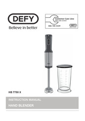 Defy HB 7750 X Instruction Manual
