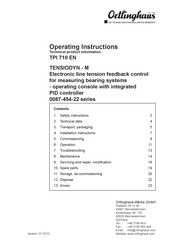 Ortlinghaus TENSIODYN-M Operating Instructions Manual