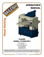 Baileigh Industrial IP-2509-HD-3 Operator's Manual